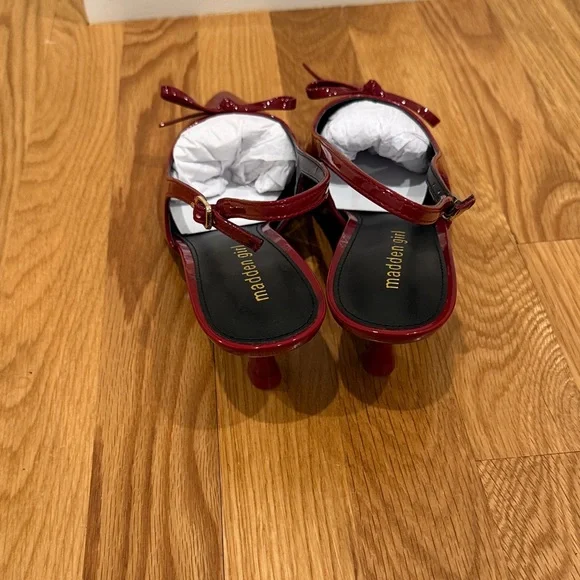 Madden Girl Burgundy Slingback Heels - Picture 3 of 4